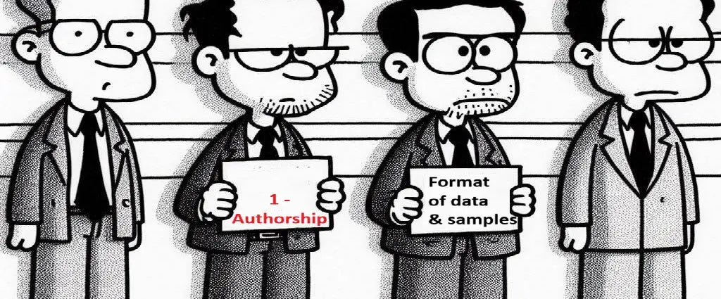 Line up of the usual suspects of collaboration disputes: authorship and data format