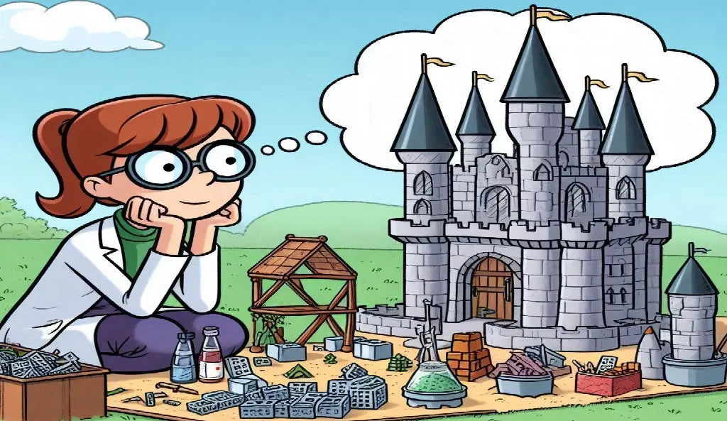 Researcher dreaming of a big castle