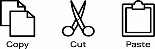 Cut and paste icons